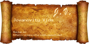 Jovanovity Vida névjegykártya